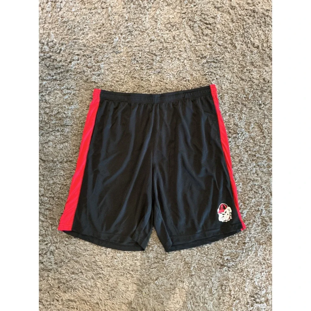 ProEdge Georgia Bulldogs Mens 2XL Athletic Shorts Black Red NCAA Gym Training